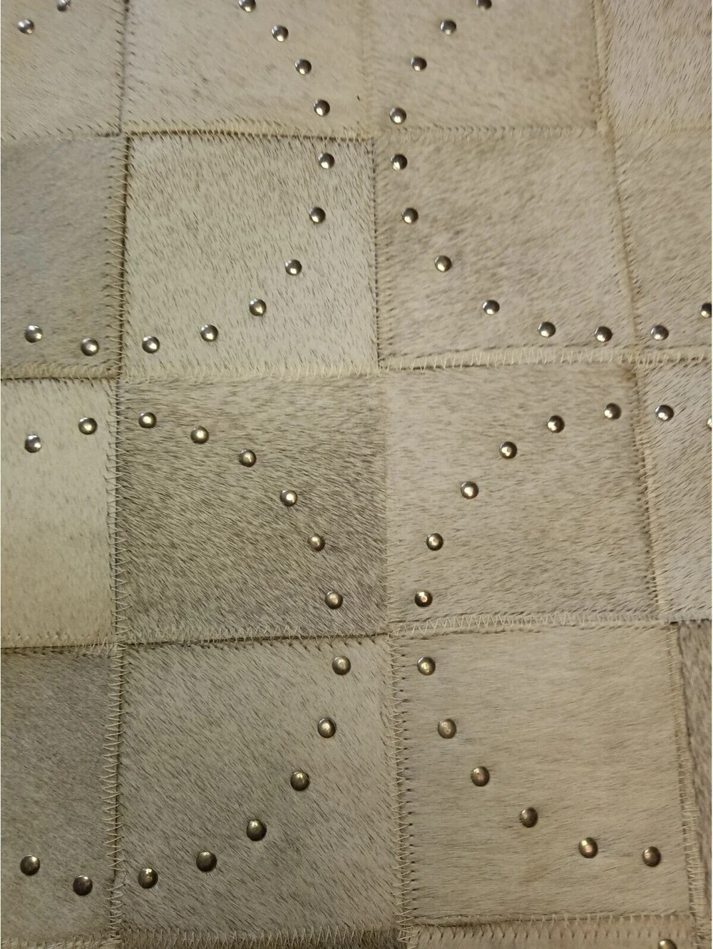 New Safavieh Phoebe Cowhide Throw Pillow – Ivory/Silver Studs 22